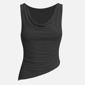 Ogl Eco-SkinKiss® Rib Cowl Collar Asymmetrical Hem Tank NWT